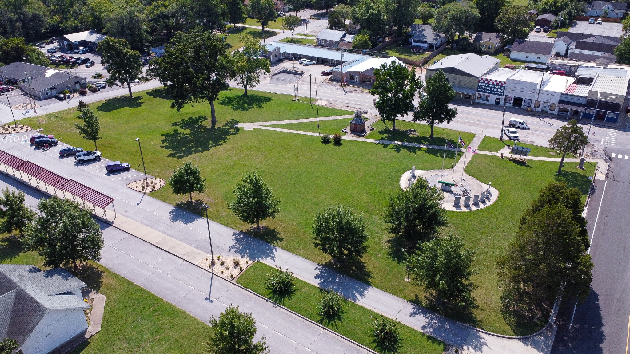 Downtown Pea Ridge Arkansas aerial photo
